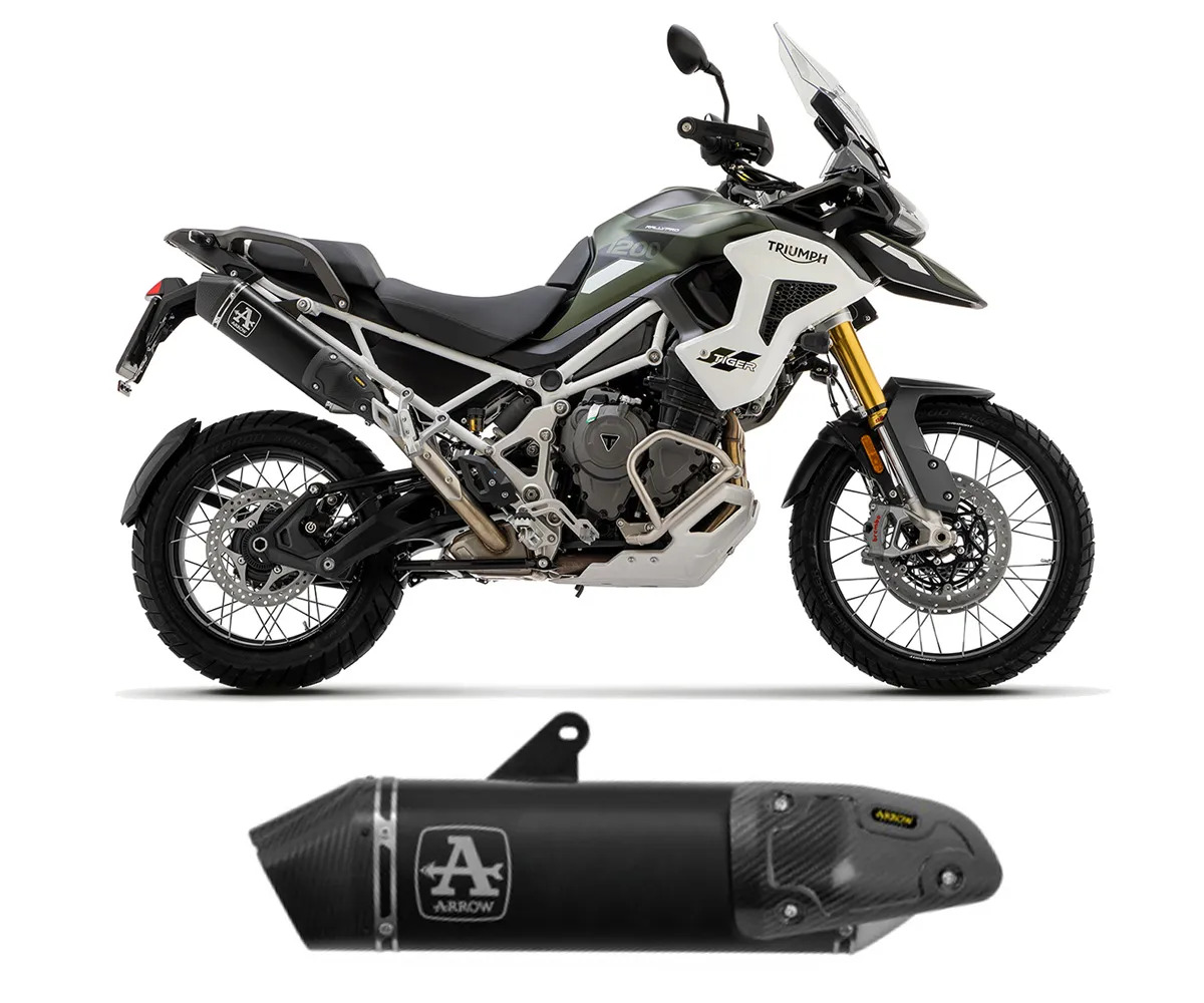 Arrow Muffler Veloce Black Aluminum Exhaust For Triumph Tiger 1200 20222023 Part 72502van